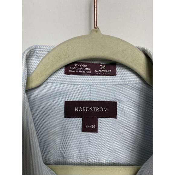 Nordstrom men’s dress shirt size 16.5 (34) long sleeves strip - Picture 3 of 3
